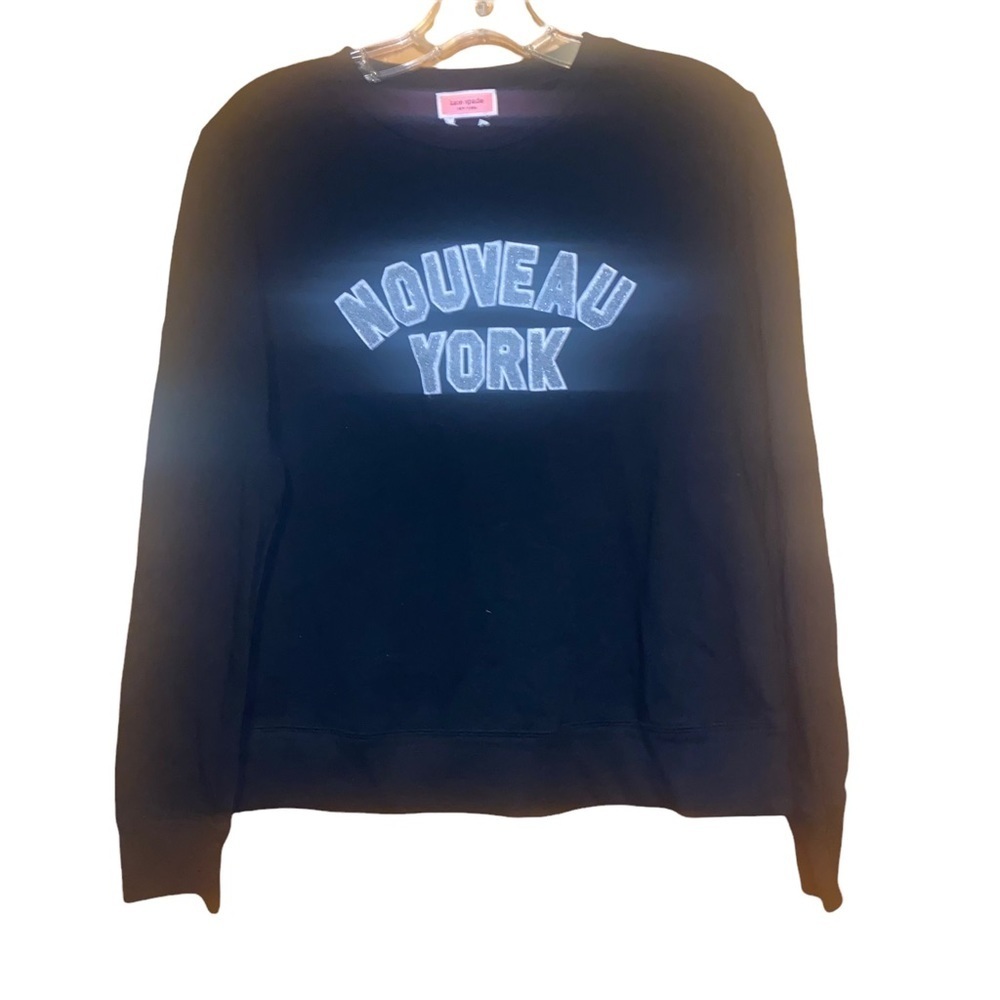 Kate Spade New York Women's Black Nouveau York Sweatshirt Pullover Size Small